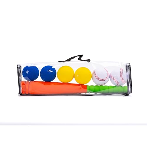 CeleMoon 16.5 Inch [Mini Size] Soft Kids Foam Baseball Bat Toy Set with 6 Balls, for Toddler Age 3 Years Old Indoor Outdoor Sport T Ball Playing Game, Orange