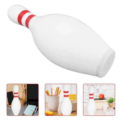 15 Inch Bowling Pin Piggy Bank for Kids, Large White Plastic Money Saving Jar, Unbreakable Coin Holder for Sports Theme Room Decor & Birthday Souvenir