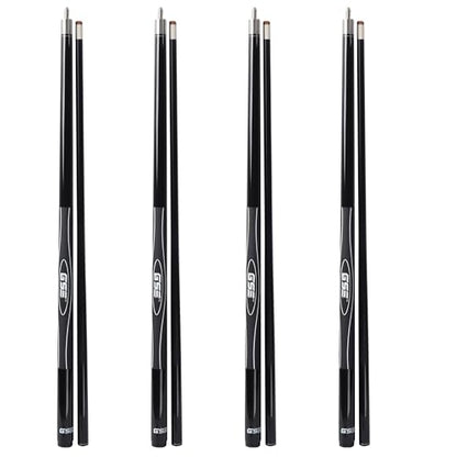 GSE Games & Sports Expert 58" 2-Piece Fiberglass Graphite Composite Billiard Pool Cue Sticks (Several Colors Available, Weight from 18oz, 19oz, 20oz, 21oz) - color: Black, style: set of 4