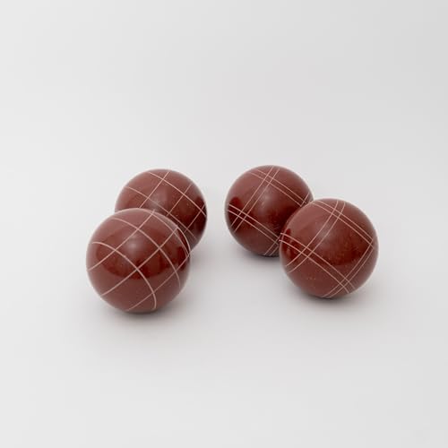 BuyBocceBalls Listing - Made in USA, Premium Quality Official Tournament Bocce Set - 107mm Black and Dark Red Balls Nylon Bag; Regulation Size Balls 920 Grams (2 lbs. 1 oz.)