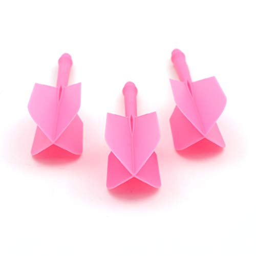 CUESOUL ROST Integrated Dart Shaft and Flights Medium,Slim Shape,Set of 3 - color: Pink