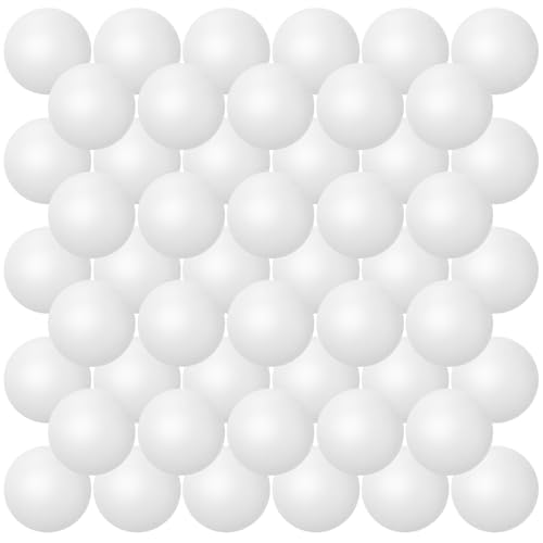 Hanaive 100 Pack Table Tennis Balls Multi Colored 40mm Plastic Balls Bulk Washable Small Game for Carnival Pool Games, Party Decoration Pet Toy - color: White