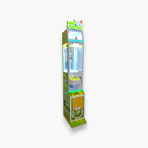 Mini Monsters Claw Machine – Compact Unlock the Prize Crane Machine with LED Light Box, Adjustable Win Rate & Cashless Payment – Arcade & Retail Ready (6, Coin Acceptor)
