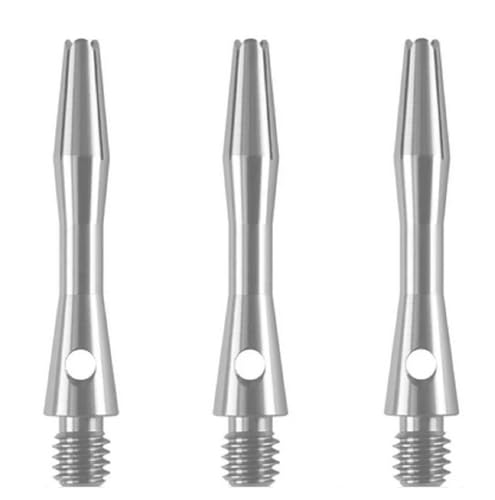 US Darts Silver Aluminum Dart Shafts - 3 Sets (9 shafts), 2BA Ex-Short Length + O'rings - 1 1/4 in