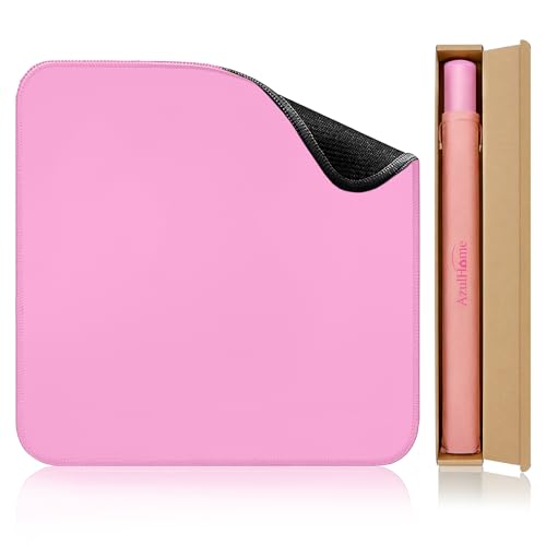 Mahjong Mat -100% No Creases American Mahjong Mat, Anti-Slip & Noise Reduction Mahjong Table Cover, Mahjong Mats with Carrying Bag for Mahjong, Poker, Card Games, Dominoes, Board Games (Pink) - color: Pink
