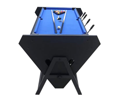 3-in-1 Game Table with Rotating Design, Including Billiards, Table Football, and air Hockey Table, for Indoor Entertainment Center - color: Black And Blue