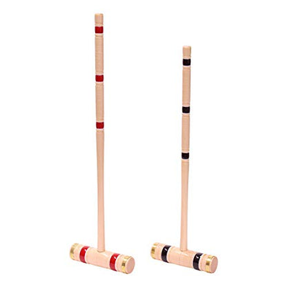 Deluxe Croquet Game Set - 8 Player - with Wooden Stand (Four 28" Handles/Four 32" Handles) - size: Four 28" Handles/Four 32" Handles