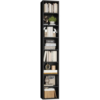 FOTOSOK 8-Tier Media Tower Rack, 11.6 X 9.3 X 70.9 Inches CD DVD Slim Storage Cabinet with Adjustable Shelves, Tall Narrow Bookcase Display Bookshelf for Home Office, Black - color: Black