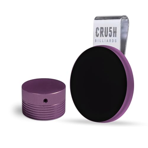 Magnetic Chalk Holder with Lid & Belt Clip – Round Billiard Pool Cue Chalk Holder with Strong Magnet, Portable Snooker Chalk Case for Players - color: Purple