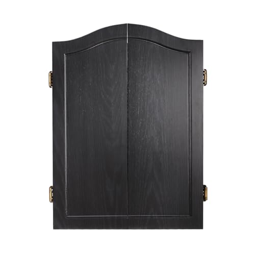 Dart Board Cabinet Set, 27 Different Games, 243 Game Variations, up to 16 Players, Electronic Dart Machine with 12 Darts, for Game Rooms Man Caves Offices - size: Black