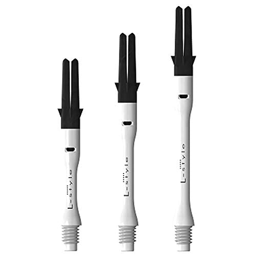L-style L-Shaft Carbon Dart Shafts - Spinning - White - Slim (370) - Set of 3 - color: white, size: 370
