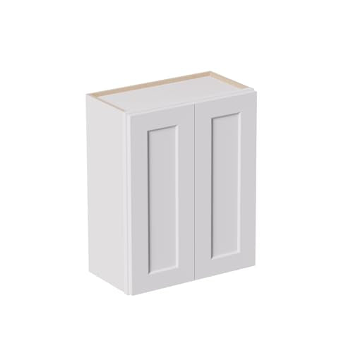 Solid Wood Laundry Room Wall Cabinets, 24 Inch Wide 12" Deep Large Hanging Storage Cabinets, RTA Medicine Organizer with 2 Shaker Doors, Easy Assembly for Kitchen, Bathroom - White - color: White, size: 24"W*12"D*30"H