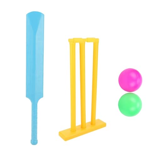 Croquet Set with Stand, Fun Croquet Wickets with 2 Balls, Safe Cricket Set, Plastics Bat and Ball Set, Enhance Strength Play Toys for Interactive Famliy, Hand-Eye Coordination