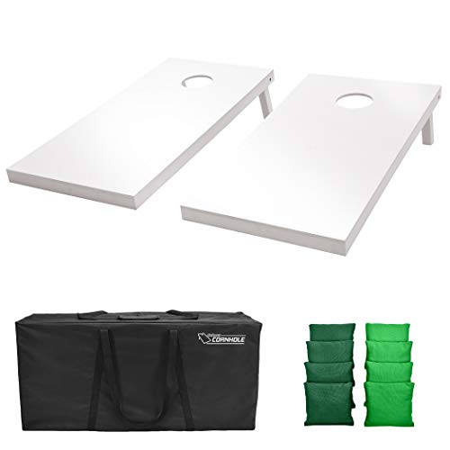 GoSports 4 ft x 2 ft Regulation Size Wooden Cornhole Boards Set - Includes Carrying Case and Over 100 Optional Bean Bag Colors - color: Dark Green & Bright Green