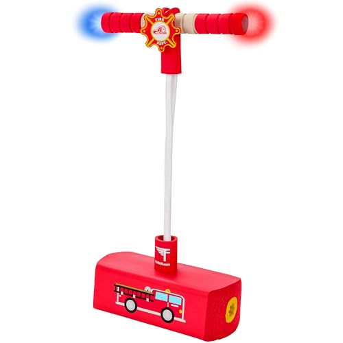 Flybar My First Foam Pogo Jumper for Kids Fun and Safe Pogo Stick for Toddlers, Durable Foam and Bungee Jumper for Ages 3 and up, Supports up to 250lbs (Red Fire) - color: Red Fire