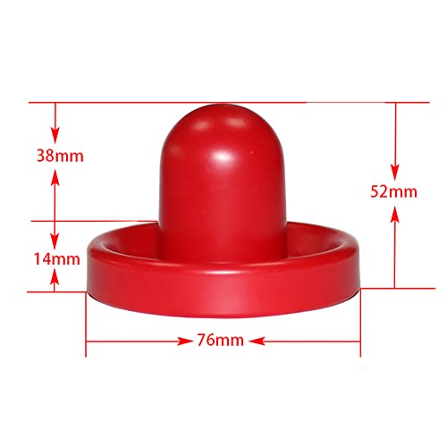 4 Pcs Air Hockey Pushers with 8 Pcs Pucks, Paddles & Goal Handles - Replacement Accessories for Game Tables - color: Red Black