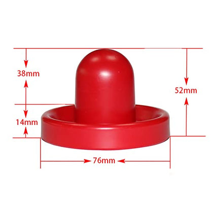 4 Pcs Air Hockey Pushers with 8 Pcs Pucks, Paddles & Goal Handles - Replacement Accessories for Game Tables - color: Red Black