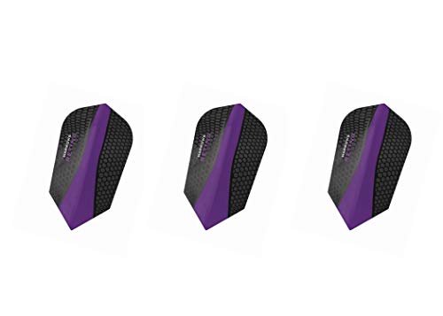 Harrows 5 Sets of 3 Retina Slim Purple Dart Flights Plus 1 Set of 3 Aluminum Dart Flight Protectors & Bracelet