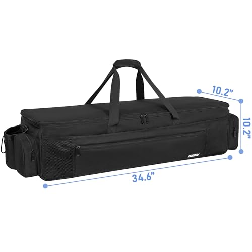 Disc Golf Storage Bag Durable Large Capacity with Dividers and Multi Side Pockets, Black - style: 34.5 X 10.2 X 10.2 Inch