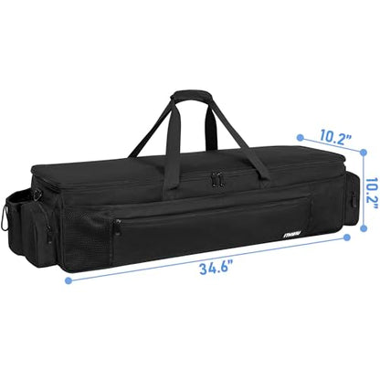 Disc Golf Storage Bag Durable Large Capacity with Dividers and Multi Side Pockets, Black - style: 34.5 X 10.2 X 10.2 Inch