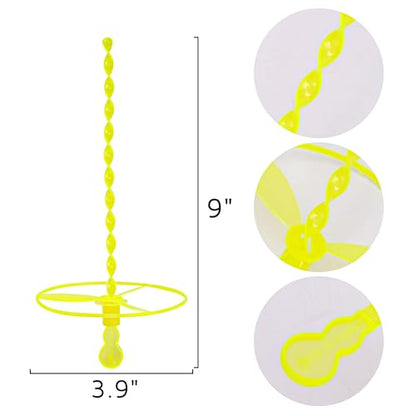 50 Pcs Plastic Flying Helicopter Toy Set Flying Twist Disc with Launchers Spinning Bamboo Dragonfly Plastic Propeller for Kids Party Favors Gifts