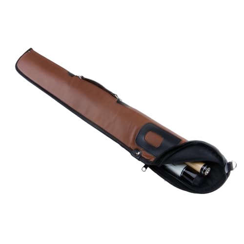 Billiard Pool Stick Bag,1 X 1 PU Pool Cue Cases,Soft 2-Piece Pool Stick Case, Pool Table Accessories（Available in 2 Colors） - color: Brown