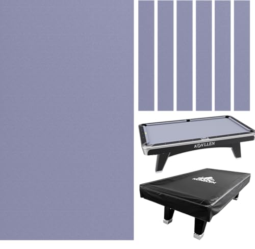 KONLLEN 9ft Pool Table Felt, 80/20 Wool Nylon Blend Billiard Table Cloth with Pre-Cut Strips, Professional Replacement Felt for Home & League Play - color: 002-Grey