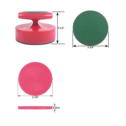 Plastic Air Hockey Strikers/Pushers, 2 PCS 4" Plastic Air Hockey Pushers and 6 PCS 2.875" Pucks Replacement for Game Tables Goalies Equipment Accessories