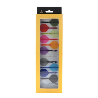 CUESOUL ROST 77 Integrated Dart Shaft and Flight Big Wing/Standard Shape Colour Collection Pack of 12 pcs - color: Standard Shape, size: Small
