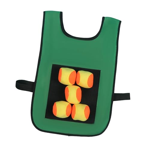 Dodgeball Game Toss Soft Toy Balls Playground Game Toy Sticky Ball Vest Target Ball Vest for Camping Indoor Backyard Outside - color: green and kids