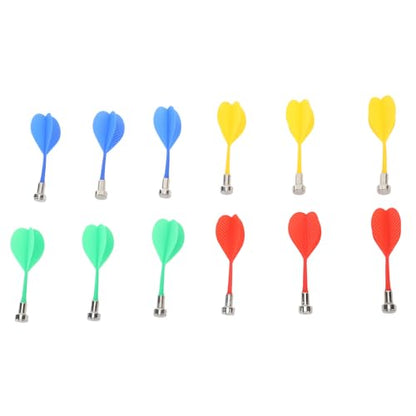 Karlak Powerful Magnet Adults Game,Alloy Plastic Magnetic Darts Set for Office Party Home,12Pcs Red Green Blue Yellow