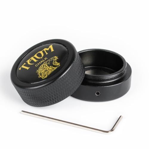 TAOM Pool Chalk Holder Round Shaped Practical Tool Billiards Accessories Magnetic Mini Chalk Tip Case Container Round Box Billiards - color: 1-Black holder