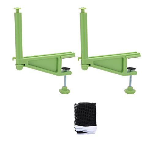 Professional Portable Table Tennis Net with Adjustable Clamp Post Set, Screw Fixation for Indoor Outdoor Play, Nylon Mesh Net with Stable 2.2in Clamping Range - color: Green
