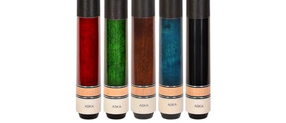 Set of Aska L2 Billiard Pool Cue Sticks, 58" Hard Rock Canadian Maple, 5/16x18 Joint, 13mm Hard Tip, Mixed Weights - style: Set of 5 Sticks