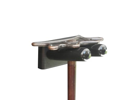 Matching Set of two Billiard Pool Rack Holders and a Billiard Pool Bridge Stick Holder (Made in the USA) (Black) - color: Black
