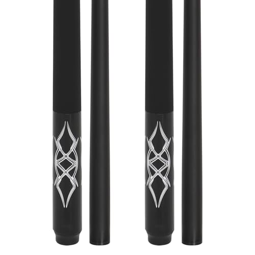Fiberglass Pool Cue Stick 19-21 oz, 58 inch Billiard cue for Professional Adult Player - color: Black Set of 2