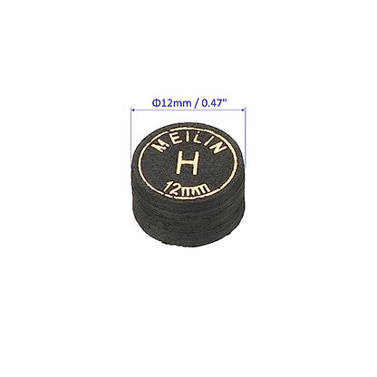 M METERXITY Pool Cue Tips - Laminated Billiard Cue Tips Multiple Layer Faux Leather Apply to Pool Cues/Snooker - size: 12mm, style: Hard