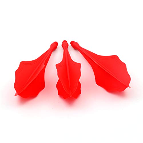 CUESOUL TRAJ AK8 New Integrated Dart Flights and Shafts Wave Shape,Very Slim Dart Flight 3 Sets - color: Wave Shape-Red
