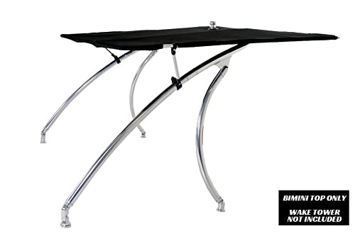Big Air Super Shadow Wakeboard Tower Bimini Top - 76" x 76" - Mounts Over Existing Wake Tower - color: Jet Black