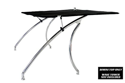 Big Air Super Shadow Wakeboard Tower Bimini Top - 76" x 76" - Mounts Over Existing Wake Tower - color: Jet Black