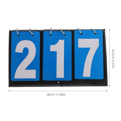 WOONEKY Portable Basketball Scoreboard with Triple Digit Display, High Visibility PVC Tabletop Score Flip Board for Indoor Basketball Games