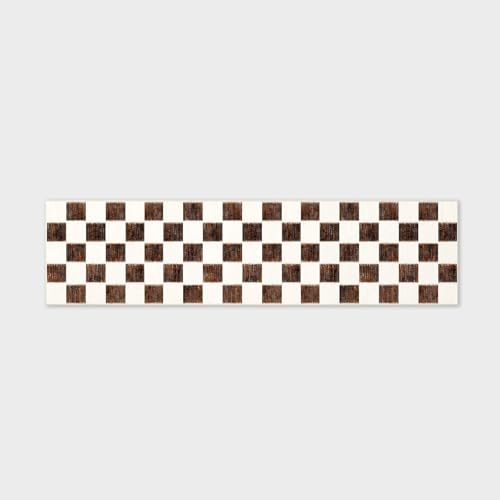 EVERGRACE Checkered Plaid Area Rug 2x8, Soft Fuzzy Faux Wool Rugs Washable Anti Slip Rugs Long Runner Rug Carpet for Entryway Bedroom Living Room Hallway Kitchen Dining Room and Laundry, Dark Brown - color: Dark Brown, size: 2' x 8' (Runner)