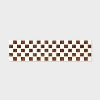 EVERGRACE Checkered Plaid Area Rug 2x8, Soft Fuzzy Faux Wool Rugs Washable Anti Slip Rugs Long Runner Rug Carpet for Entryway Bedroom Living Room Hallway Kitchen Dining Room and Laundry, Dark Brown - color: Dark Brown, size: 2' x 8' (Runner)