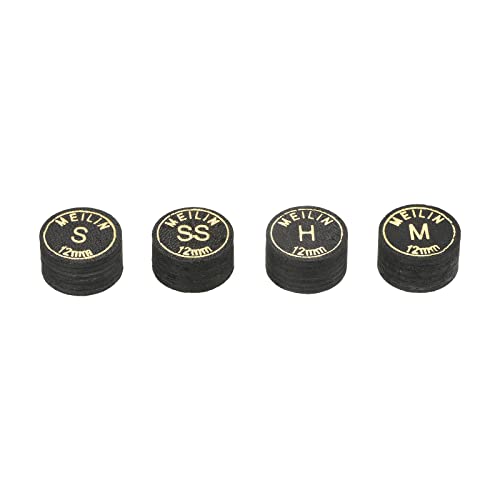 PATIKIL Pool Cue Tips Kit, Multiple Layer Pool Billiard Cue Tips Laminated Glue-on Snooker Stick Tip Billiard Accessories - size: 12mm