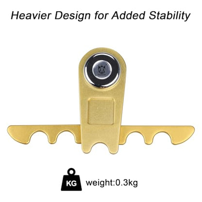 CROWN ME Portable Weighted Pool Cue Holder, Aluminum Billiard Chalk Holder, Golden Cue Rest Cue Stick Holder for Five Cue Sticks - color: Golden
