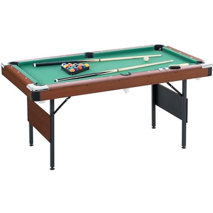 Ditkoko Billiard Table, 64" Folding Pool Table with with Balls, Cues, Chalk, Brush and Triangle, Pool Table Set for Family Game Room, Adult Rrec Room, Basements, Man cave or Garage