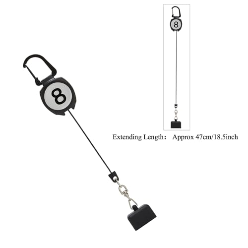 LAKE OF FIRE Billiard Chalk Holder，Pool Chalk Holder with Retractable Key Ring Black - size: Square