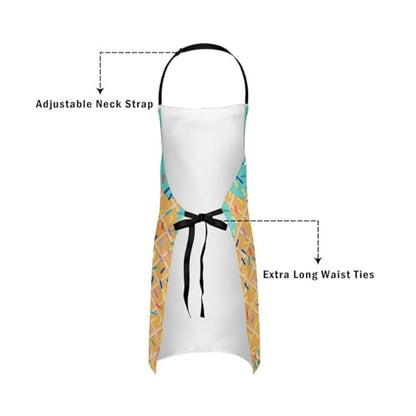Manfei Baseball Ice Cream Kids Kitchen Apron - color: Light Green