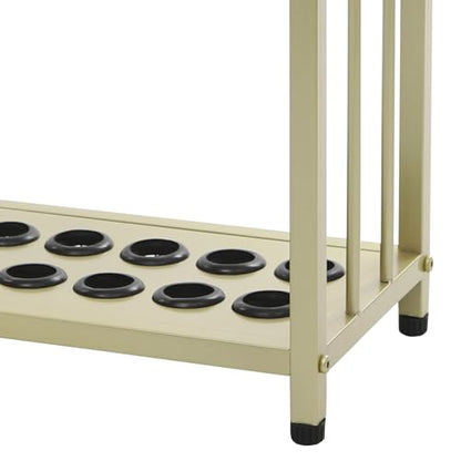 12-Hole Pool Cue Holder Floor Stand, Billiards Cue Rack with Rubber Protectors & Non-Slip Feet, Large Capacity Storage for Billiards Room, Game Room, Bar, Club