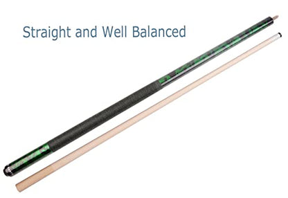 58 inch Hand-Painted Series 2-Piece Billiard Pool Cue Stick with Irish Linen Wrap - color: Green, size: 21oz